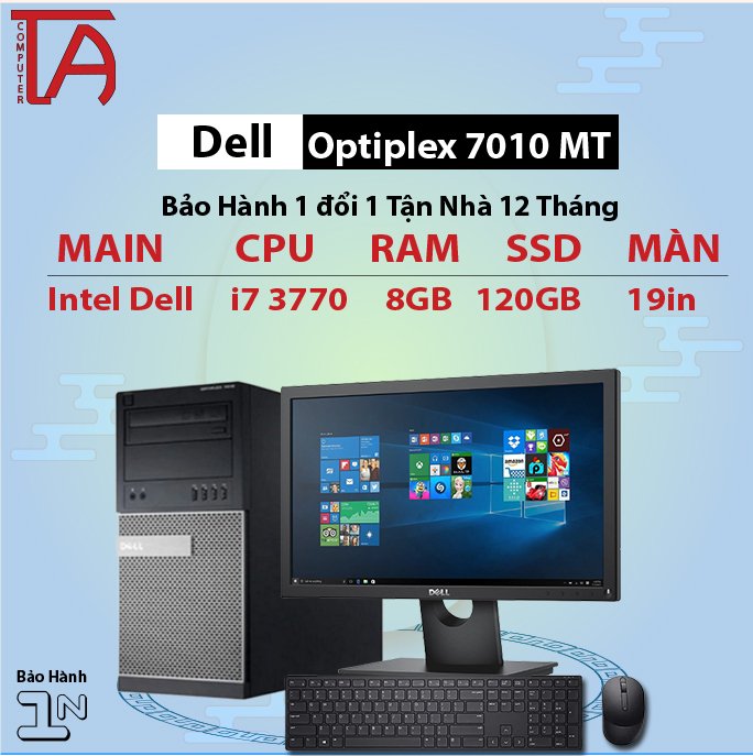Máy Tính Văn Phòng Dell 7010sff chip I7 + Màn Hình 19 inch