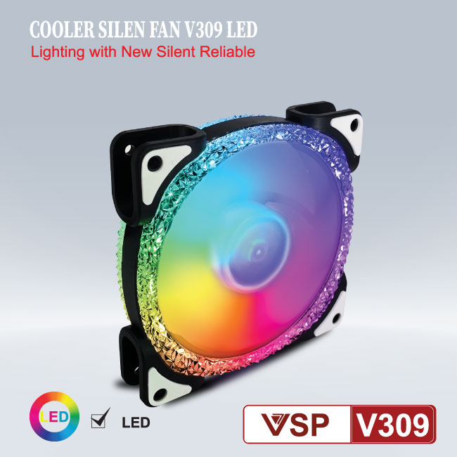 Fan case 12cm VSP Led RGB mới